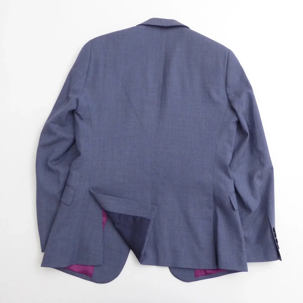 Charles Tyrwhitt Men Blazer Dew Blue Merino Wool 38R Extra Slim Fit